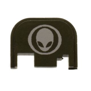 Glock Rear Slide Plate - Alien Head - Anodized Black
