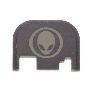 Glock Rear Slide Plate - Alien Head - Anodized Gray