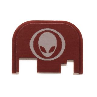 Glock Rear Slide Plate - Alien Head - Anodized Red