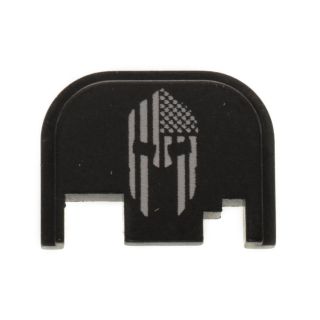 Glock Rear Slide Plate - American Spartan Molon Labe - Anodized Black