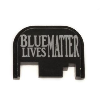 Glock Rear Slide Plate - Blue Lives Matter - Anodized Black