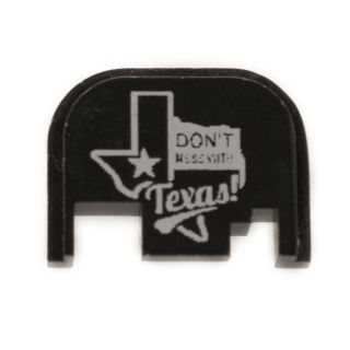 Glock Rear Slide Plate - Don't Mess with Texas! - Anodized Black