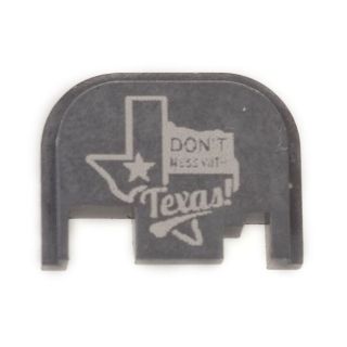 Glock Rear Slide Plate - Don't Mess with Texas! - Anodized Gray