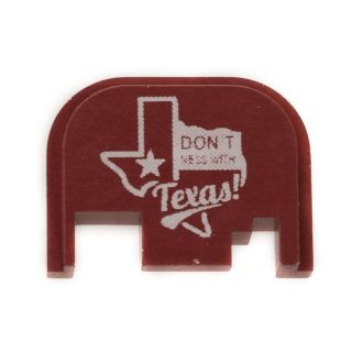 Glock Rear Slide Plate - Don't Mess with Texas! - Anodized Red