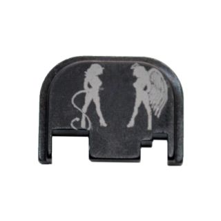 Glock Rear Slide Plate - Heaven and Hell - Anodized Black