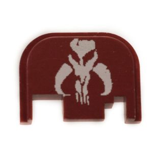 Glock Rear Slide Plate - Mandalorian Skull - Anodized Red