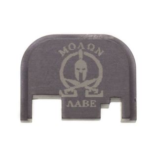 Glock Rear Slide Plate - Molon Labe - Anodized Gray