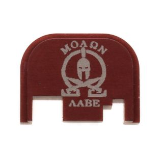 Glock Rear Slide Plate - Molon Labe - Anodized Red