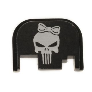 Glock Rear Slide Plate - Punisher Girl - Anodized Black