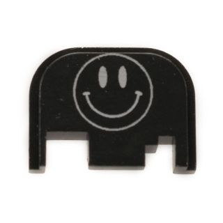 Glock Rear Slide Plate - Smiley Face - Anodized Black