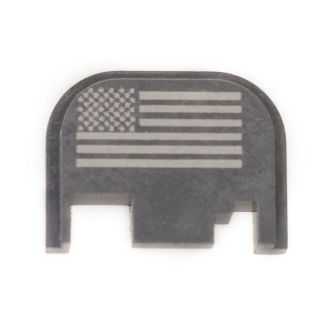 Glock Rear Slide Plate - USA Flag - Anodized Gray