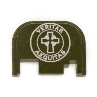 Glock Rear Slide Plate - Veritas Aequitas - Olive Drab Green