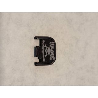 Glock Rear Slide Plate- *ORPH*  - Anodize Skull and Crossed Rifles black, Gen 1-4