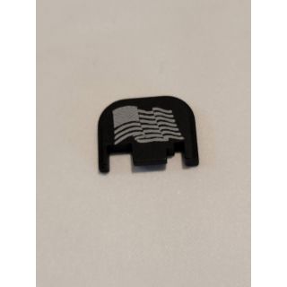 Glock Rear Slide Plate- *ORPH*  - Wavey American Flag- Anodized Black, Gen 1-4