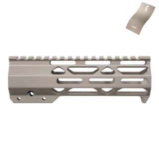 AR-15 7" Clamp Style Skeletonized M-LOK Free Float Handguard - Cerakote Bull Shark Grey