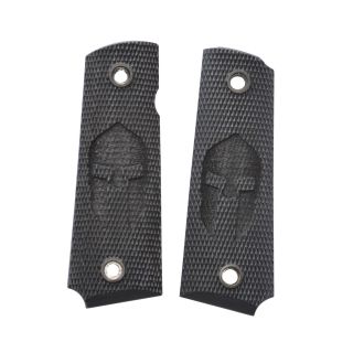 1911 Laser Engraved Grip - Molon Labe Helm - Black