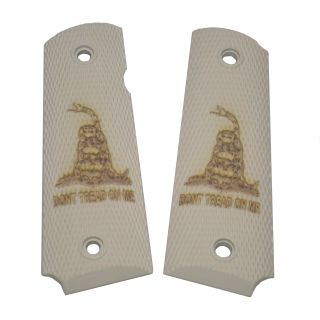1911 Laser Engraved Grip - Don't Tread On Me - Ivory