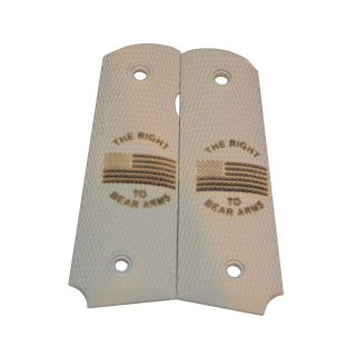 1911 Laser Engraved Grip - The Right to Bear Arms - Ivory