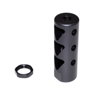 .30 Cal 3-Port Heavy Steel Muzzle Brake – Black Phosphate | AR-10 & AR-15, 5/8×24