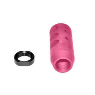 .30 Cal 3-Port Muzzle Brake – Black Steel | AR-10 & AR-15, 5/8×24 - Cerakote Prison Pink