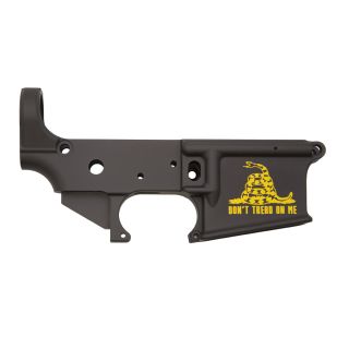 Anderson AR-15 Stripped Lower Receiver - Don't Tread on Me - Yellow Snake - Cerakote Black