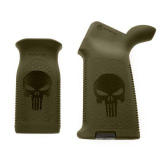 AR-15 Magpul MOE + MVG Grip Set - Punisher Skull - OD Green