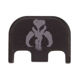 Glock Rear Slide Plate - Mandalorian Skull - Anodized Black