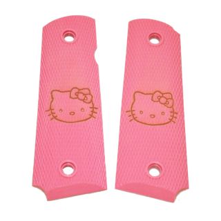1911 Laser Engraved Grip - Hello Kitty Face - Pink