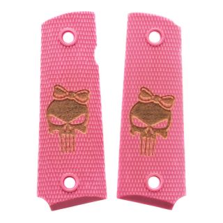 1911 Laser Engraved Grip - Punisher Girl - Pink