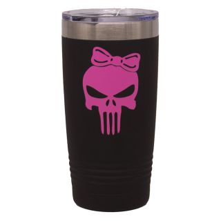 20 oz. Vacuum Insulated Tumbler - Cerakote Armor Black/Prison Pink - Punisher Girl