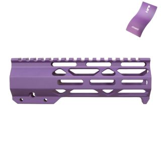 AR-15 7" Clamp Style Skeletonized M-LOK Free Float Handguard - Cerakote Purple