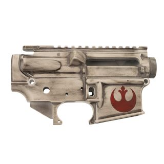 AR-15 Builder Set - Rebel Red - Cerakote Distressed White (FFL Required)