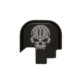 S&W Shield - Rear Slide Plate - 2nd Amendment Skull - Anodized Black