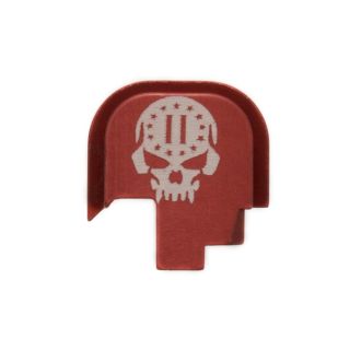 S&W Shield - Rear Slide Plate - 2nd Amendment Skull - Anodized Red