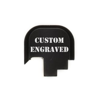 S&W Shield - Rear Slide Plate - Custom Engraved - Anodized Black