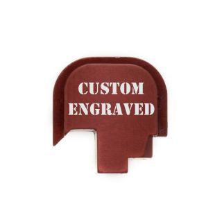 S&W Shield - Rear Slide Plate - Custom Engraved - Anodized Red