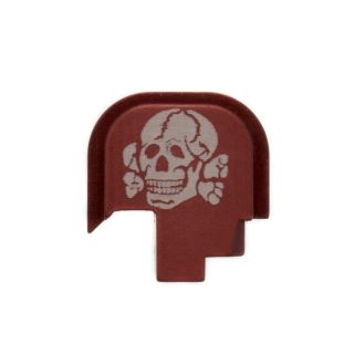 S&W Shield - Rear Slide Plate - Death's Head - Anodized Red