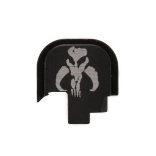 S&W Shield - Rear Slide Plate - Mandalorian Skull - Anodized Black