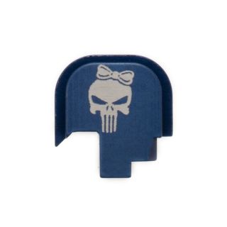 S&W Shield - Rear Slide Plate - Punisher Girl - Anodized Blue
