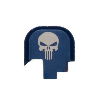 S&W Shield - Rear Slide Plate - Punisher Skull - Anodized Blue