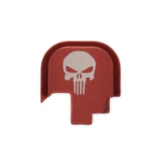 S&W Shield - Rear Slide Plate - Punisher Skull - Anodized Red