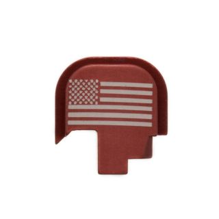 S&W Shield - Rear Slide Plate - USA Flag - Anodized Red