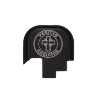 S&W Shield - Rear Slide Plate - Veritas Aequitas - Anodized Black