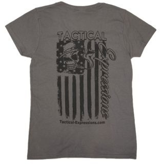 Women's Tactical T-Shirt - Mechanic Flag - Gray