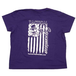 Women's Tactical T-Shirt - Mechanic Flag - Purple