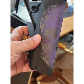 Sopmod style adjustable stock *ORPH*  -Dark Gray and Purple - Death Awaits  (sample)