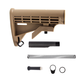 AR-15 Mil Spec 6 position Carbine stock Kit FDE Tan