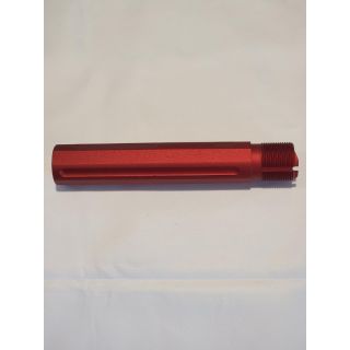 Buffer Tube - 1 off - *ORPH* (Sample) Pistol Anodized Red Plain - 7 Inch Fluted Locking Tab Style