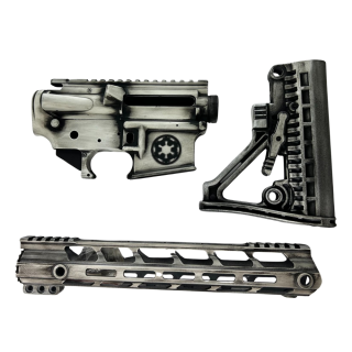 AR-15 Builder Set - Trooper - Cerakote Distressed White (FFL Required)