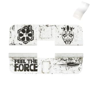 AR-15 Dust Cover - Galactic Empire Feel The Force- Cerakote White